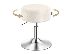 VASAGLE | Barhocker verstellbare Höhe, Creme | 38.5x45.5-57.5 cm (DxH), Kunstleder, Stahl
