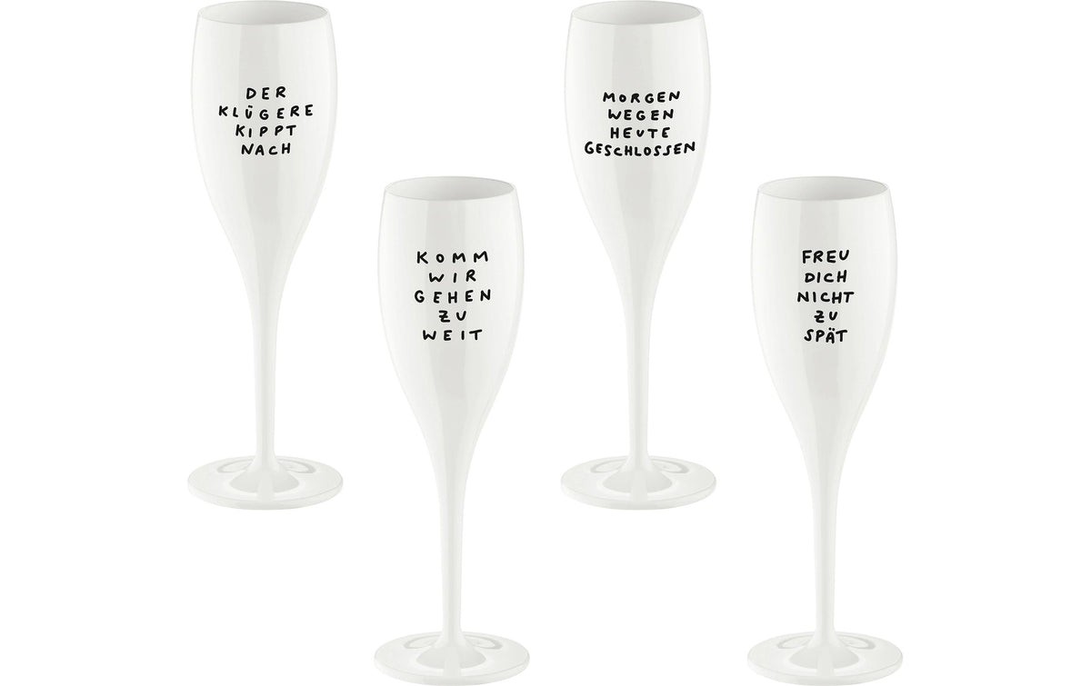 Koziol Sektglas Cheers Spruchreif 4er Set