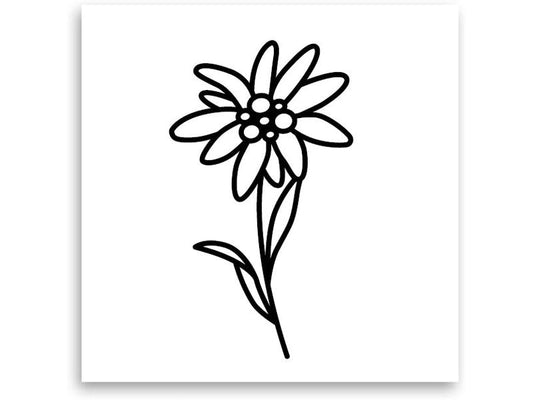 minink | Tattoo Edelweiss Blume | Grösse: S (2.4 cm x 4.2 cm)