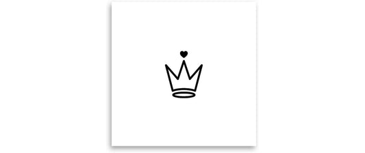 minink | Tattoo Krone mit Herz | Grösse: S (1.2 cm x 1.6 cm)