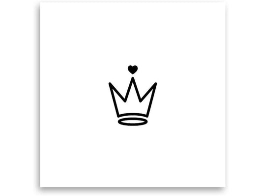 minink | Tattoo Krone mit Herz | Grösse: S (1.2 cm x 1.6 cm)