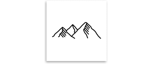 minink | Tattoo Berge mit Schnee | Grösse: S (4.0 cm x 1.3 cm)