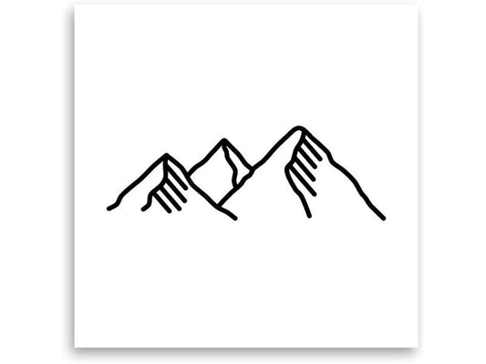 minink | Tattoo Berge mit Schnee | Grösse: S (4.0 cm x 1.3 cm)