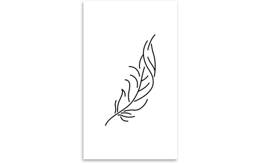 minink | Tattoo Feder geschwungen | Grösse: L (3.6 cm x 6.6 cm)