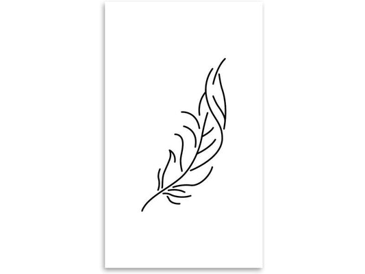 minink | Tattoo Feder geschwungen | Grösse: L (3.6 cm x 6.6 cm)