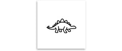 minink | Tattoo Kleiner Stegosaurus | Grösse: S (3.0 cm x 1.4 cm)