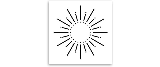 minink | Tattoo Kunstvolle Sonne | Grösse: S (4.2 cm x 4.2 cm)