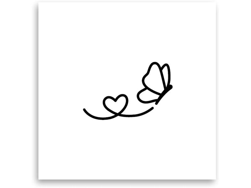 minink | Tattoo Schmetterling mit Herz | Grösse: S (2.4 cm x 1.6 cm)