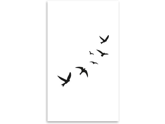 minink | Tattoo Fliegende Vögel | Grösse: L (4.9 cm x 5.0 cm)