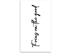 minink | Tattoo Schrift Focus on the good | Grösse: L (2.0 cm x 9.5 cm)