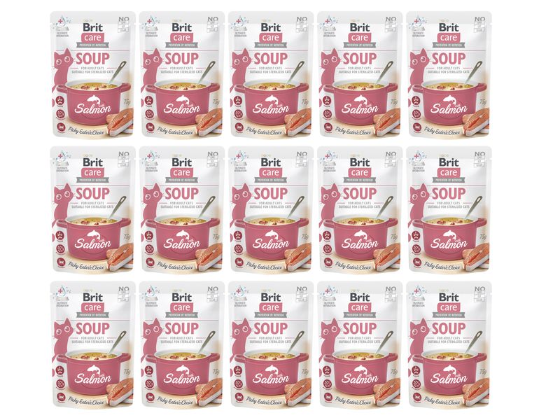 Brit | Care Cat Soup with Salmon 15x75g | 1125 g