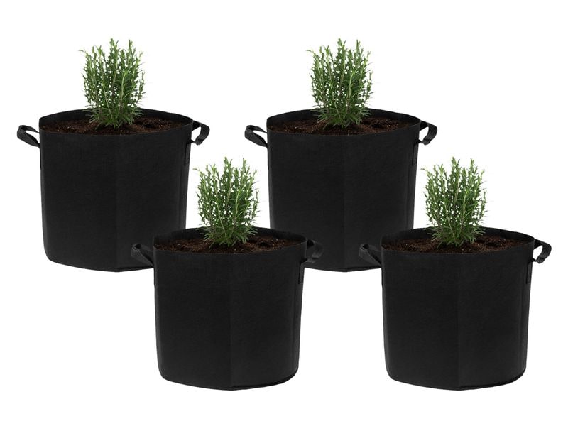 STRUCT | Pflanzentasche 4er Set, 30x30x25cm | Filz, schwarz