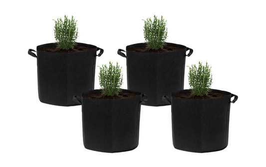 STRUCT | Pflanzentasche 4er Set, 30x30x25cm | Filz, schwarz