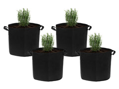 STRUCT | Pflanzentasche 4er Set, 30x30x25cm | Filz, schwarz