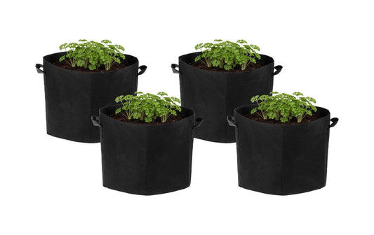 STRUCT | Pflanzentasche 4er Set, 35x35x30cm | Filz, schwarz