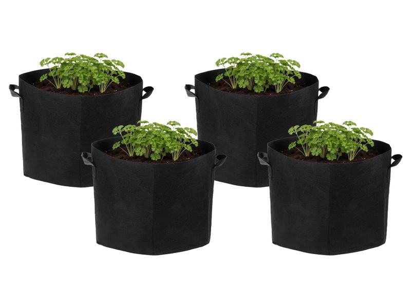 STRUCT | Pflanzentasche 4er Set, 35x35x30cm | Filz, schwarz