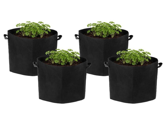 STRUCT | Pflanzentasche 4er Set, 35x35x30cm | Filz, schwarz