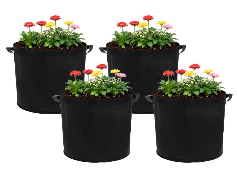 STRUCT | Pflanzentasche 4er Set, 40x40x35cm | Filz, schwarz