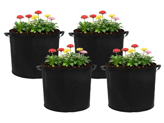 STRUCT | Pflanzentasche 4er Set, 40x40x35cm | Filz, schwarz