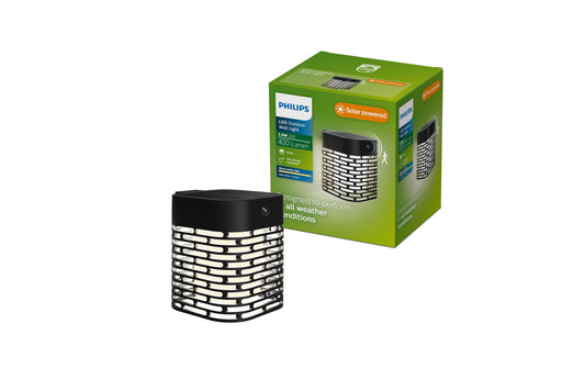 Philips | Hara Outdoor Solar Wandleuchte | 3.8W, Tageslicht- Bewegungssensor, sz