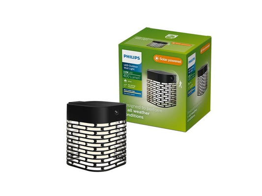 Philips | Hara Outdoor Solar Wandleuchte | 3.8W, Tageslicht- Bewegungssensor, sz