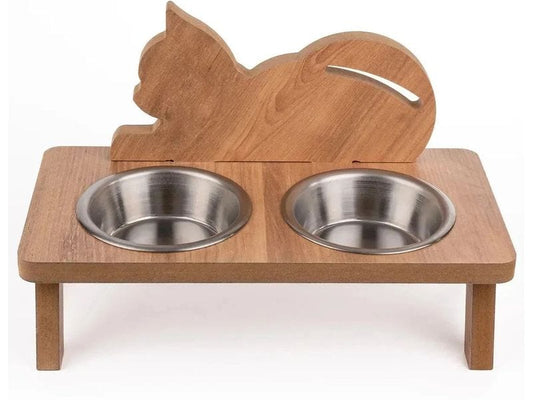 Paws & Whiskers | Futterbar inkl. Näpfe | 14 cm, 1 L