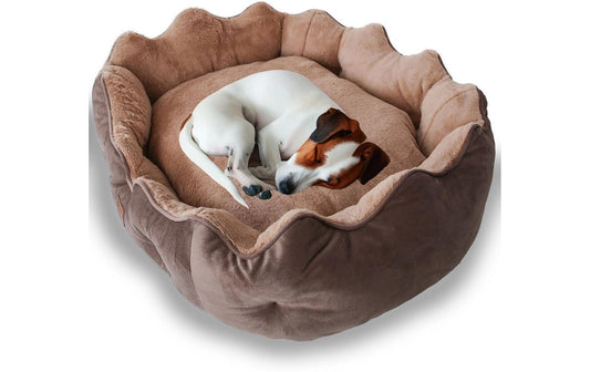 Paws & Whiskers | Bett rund | Braun, 74 x 60 x 16 cm