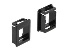 Delock | Keystone Halterung 1 Port | Kunsfstoff, schwarz, 4 Stück