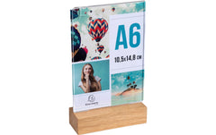 Exacompta | Tischaufsteller A6, hoch | Holzsockel, UV beständig