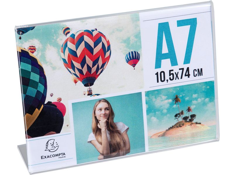 Exacompta | Tischaufsteller A7, quer, 10Stück | schräg, Exacryl, UV beständig