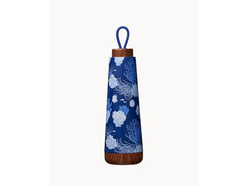 BioLoco | Thermoflasche Loop-Ocean Life | 500ml , Edelstahl, Holzdeckel