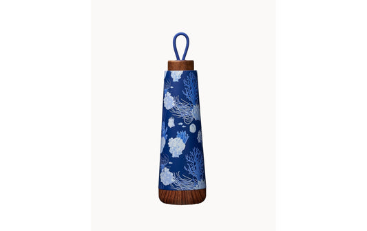 BioLoco | Thermoflasche Loop-Ocean Life | 500ml , Edelstahl, Holzdeckel