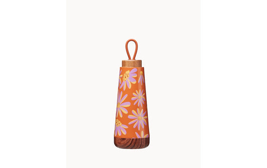 BioLoco | Thermoflasche Loop Mini-Buy myself | flowers, 350ml , Edelstahl, Holzdeckel
