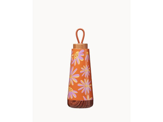 BioLoco | Thermoflasche Loop Mini-Buy myself | flowers, 350ml , Edelstahl, Holzdeckel