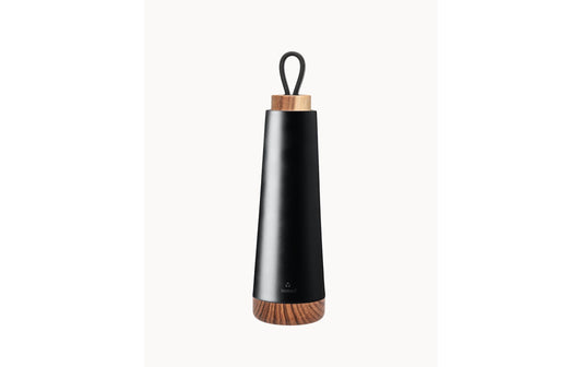 BioLoco | Thermoflasche Loop-Matt Black | 500ml , Edelstahl, Holzdeckel