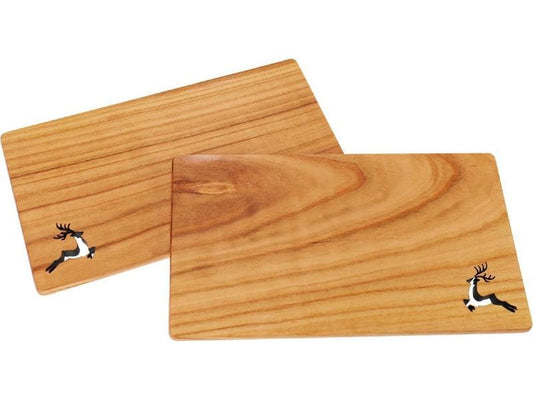 creanorm | CN Schneidebrett springender Hirsch geölt | Kirsche geölt, 26x15x1 cm