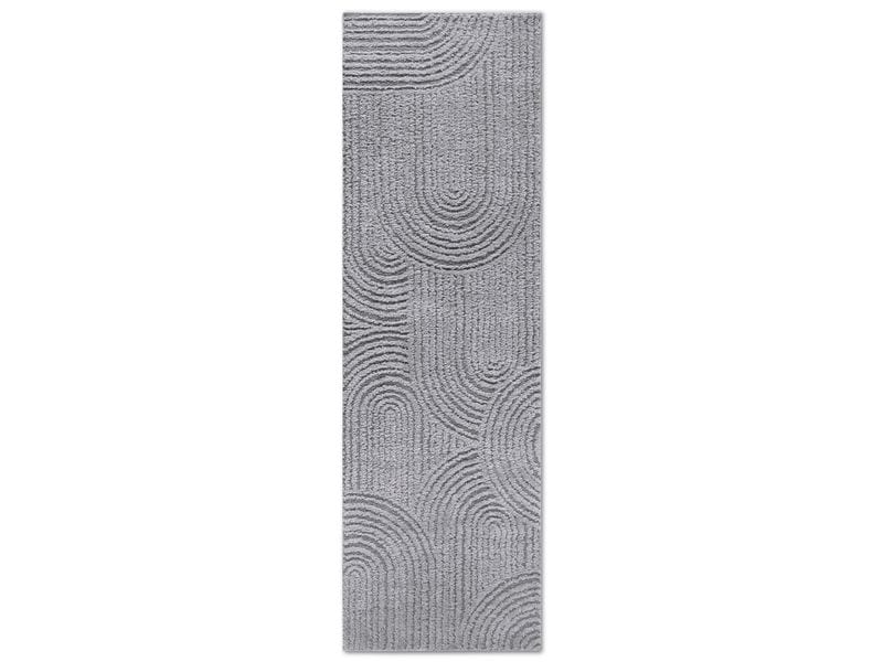 Elle Decoration | Teppich Chappe | 100% Polyester, 80 x 240 cm, Light Grey