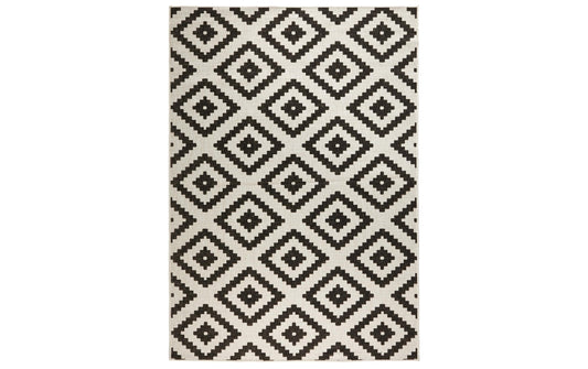 Hanse Home | In & Outd. Teppich Malta | 100% Polypropylen, 80 x 150 cm, Black/Cr.