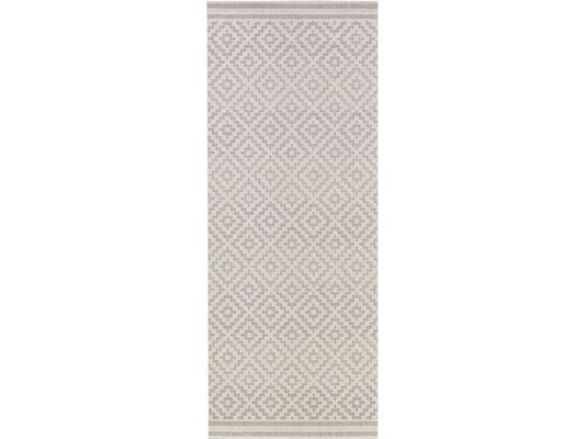 Hanse Home | In & Outd. Teppich Meadow Raute | 100% Polypropylen, 80 x 200 cm, Grey/Cream