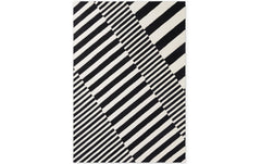 Elle Decoration | Teppich Flux | 100% Wool, 160 x 230 cm, Black/White