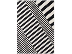 Elle Decoration | Teppich Flux | 100% Wool, 160 x 230 cm, Black/White