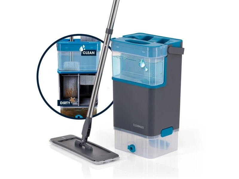 CLEANmaxx | Komfort-Mopp 7l - Grau/Blau | 2 Kammer-System