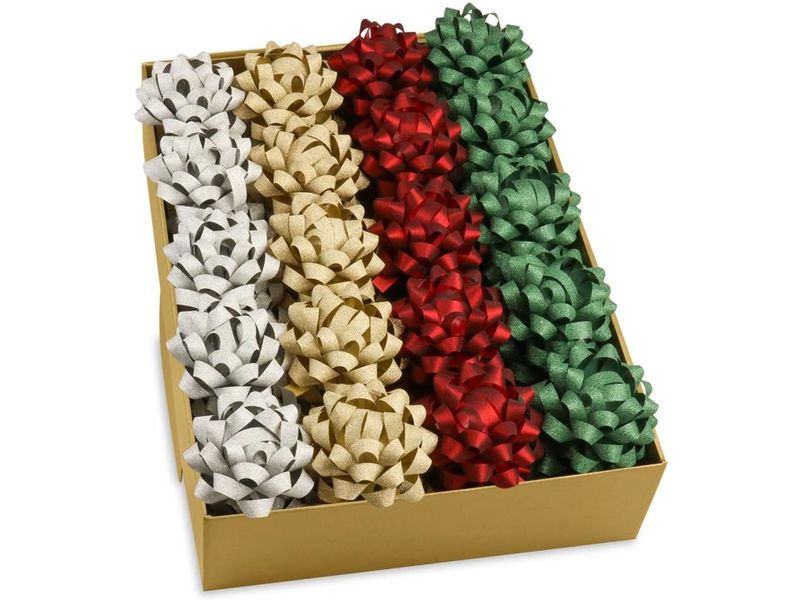 Pattberg | Geschenkmaschen Glitter | 40 Schleifen Ø 80 mm, assoriert