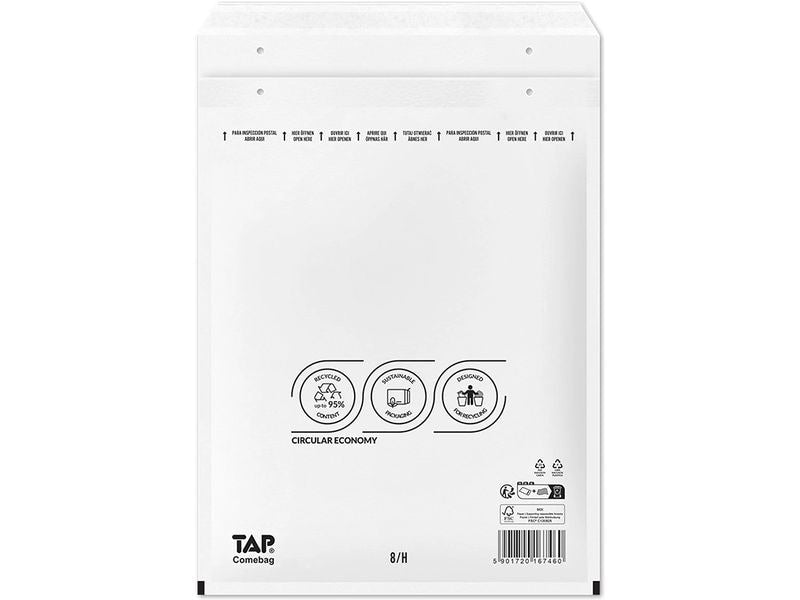 Antalis | Luftpolstertasche TAP Comebag weiss | 170x225mm, Grösse C für A5, 100 Stück