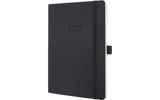 Sigel | Conceptum Wochenagenda 2027 | 1W/2S, 13.5x21x1.6 cm, Schwarz
