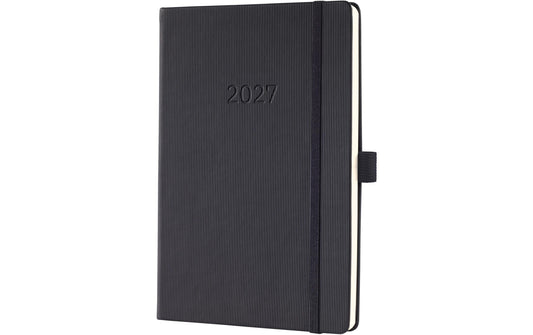Sigel | Conceptum Wochenagenda 2027 | 1W/2S, 14,8 x 21,3 cm, Schwarz