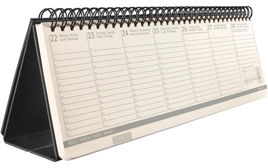 Sigel | Conceptum Tischkalender 2027 | 132 Blatt, 30 x 14,3 cm, schwarz