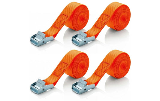 EASYmaxx | Spanngurt 500x2.5cm mit Ratsche | Orange, 4er Set