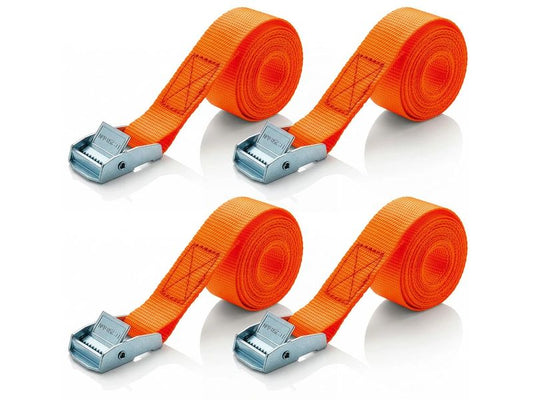 EASYmaxx | Spanngurt 500x2.5cm mit Ratsche | Orange, 4er Set