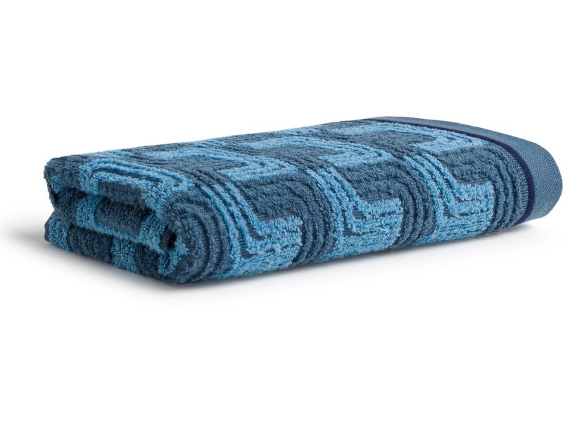 Möve | Geometric Shapes Texture Duschtuch | 67 x 140 cm, Steel Blue